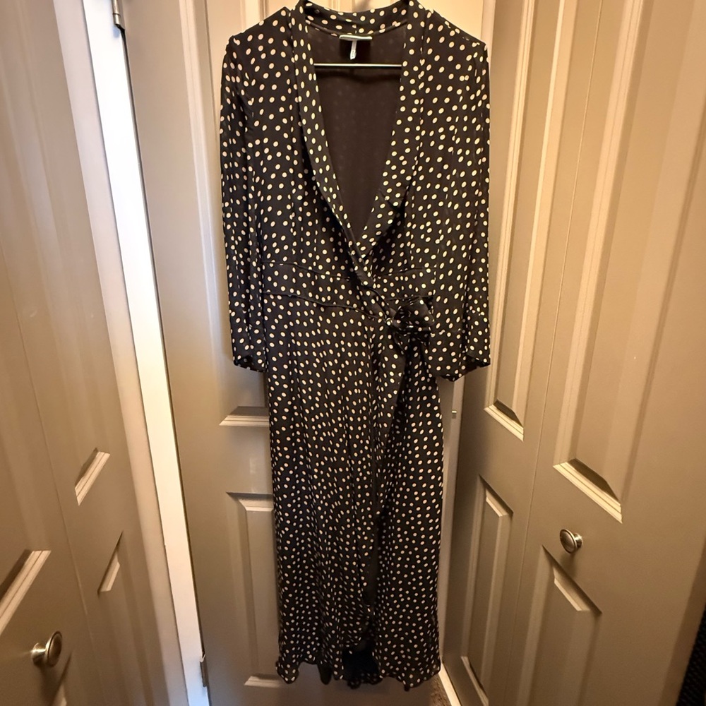 Ganni polka dot wrap Dress